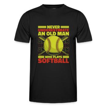 Softball Sport Softball Spieler - Männer Funktions-T-Shirt - Schwarz - Vorne - AI Model Male 178 dark (178cm)