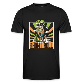 Stunt Scooter Scooter Skater Skating - Männer Funktions-T-Shirt - Schwarz - Vorne - AI Model Male 178 dark (178cm)