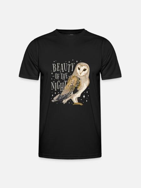 Eule Vogel Tier Eulen - Männer Funktions-T-Shirt - Schwarz