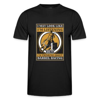 Courses de chevaux Courses de barils De chevaux Barils de chevaux - T-shirt sport Homme - noir - Devant - AI Model Male 178 dark (178cm)