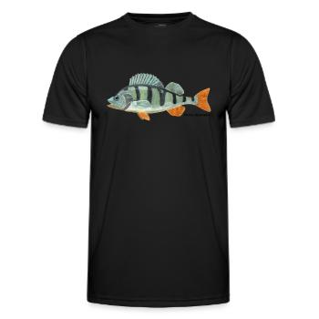 Perchoir - Perca fluviatilis - T-shirt sport Homme - noir - Devant - AI Model Male 178 dark (178cm)