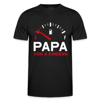 VATER VIER KINDER PAPA VON 4 KINDERN VATERTAG - Männer Funktions-T-Shirt - Schwarz - Vorne - AI Model Male 178 dark (178cm)