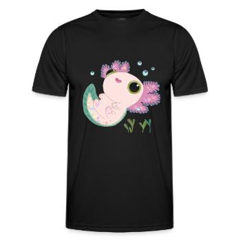 Axolotl doux - T-shirt sport Homme - noir - Devant - AI Model Male 178 dark (178cm)
