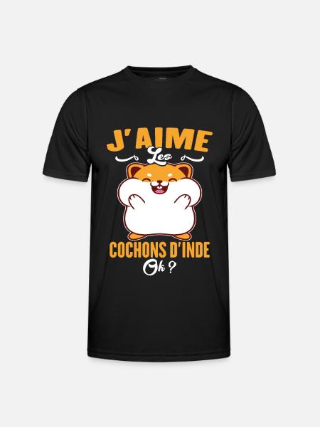 J'aime Les Cochons D'Inde - T-shirt sport Homme - noir