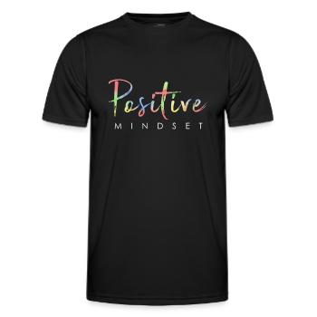 État d’ positif - Restez positif - T-shirt sport Homme - noir - Devant - AI Model Male 178 dark (178cm)