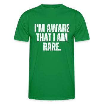 Ich bin mir bewusst, dass ich selten bin - Männer Funktions-T-Shirt - Kelly Green - Vorne - AI Model Male 178 dark (178cm)