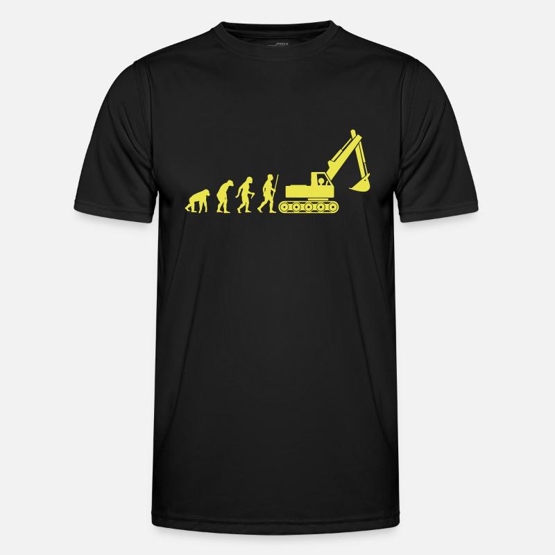 Baggerfahrer Evolution - Männer Funktions-T-Shirt - Schwarz