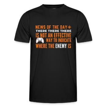 Indication to find the enemy - Men's Functional T-Shirt - black - Front - AI Model Male 178 dark (178cm)