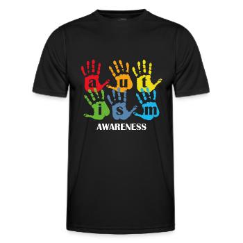 Autism Awareness Support Educate Advocate - Men's Functional T-Shirt - black - Front - AI Model Male 178 dark (178cm)