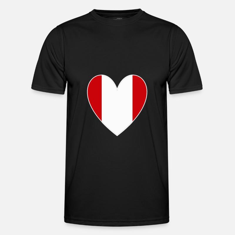 Peru Herz Männer Funktions-T-Shirt