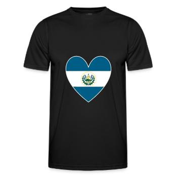 El Salvador Cœur Amérique centrale - T-shirt sport Homme - noir - Devant - AI Model Male 178 dark (178cm)