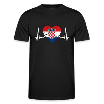 Kroatien Flagge Adria Zagreb Kroatische Fahne - Männer Funktions-T-Shirt - Schwarz - Vorne - AI Model Male 178 dark (178cm)