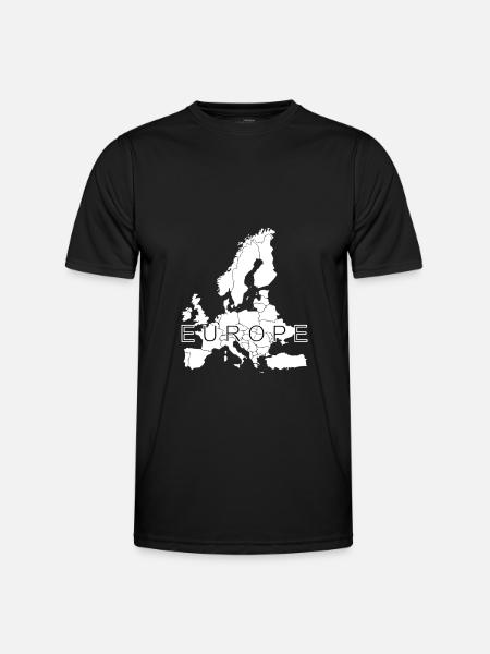 Europa Karte EU Urlaub Frieden Reisen - Männer Funktions-T-Shirt - Schwarz