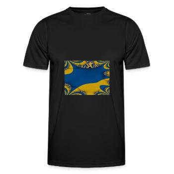 Ukraine Flagge Kunstdesign Kiew - Männer Funktions-T-Shirt - Schwarz - Vorne - AI Model Male 178 dark (178cm)