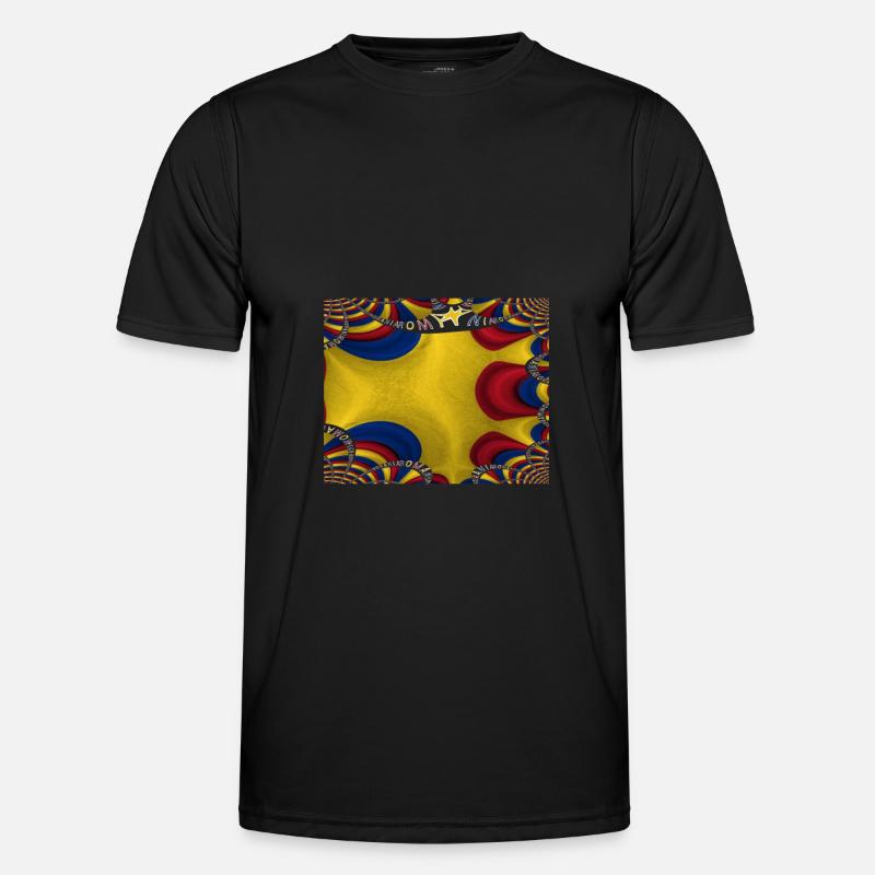 Rumänien Flagge Bukarest - Männer Funktions-T-Shirt - Schwarz