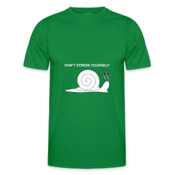 Ne vous stressez pas Escargot - T-shirt sport Homme - vert - Devant - AI Model Male 178 dark (178cm)