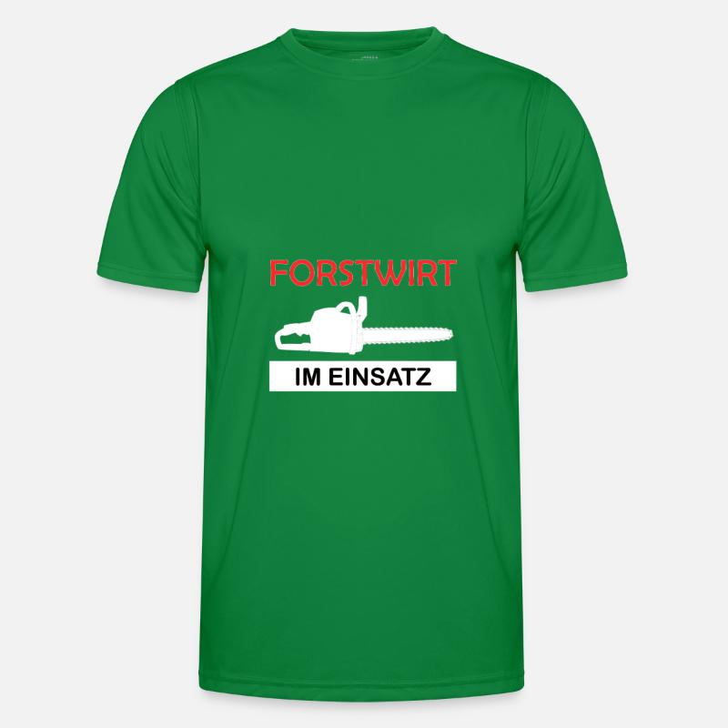 Forstwirt im Einsatz Waldarbeiter Forstarbeiter Männer Funktions-T-Shirt