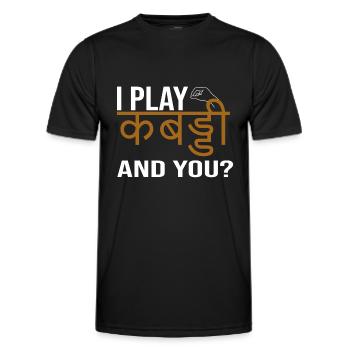 Je joue Kabaddi - T-shirt sport Homme - noir - Devant - AI Model Male 178 dark (178cm)