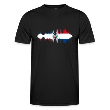République dominicaine drapeau Dom Rep drapeau Voyage - T-shirt sport Homme - noir - Devant - AI Model Male 178 dark (178cm)