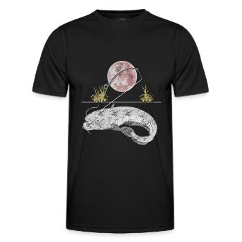 Wels Angeln - Männer Funktions-T-Shirt - Schwarz - Vorne - AI Model Male 178 dark (178cm)