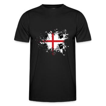 Sardinien Flagge Klecks Sardische Fahne Spritzer - Männer Funktions-T-Shirt - Schwarz - Vorne - AI Model Male 178 dark (178cm)