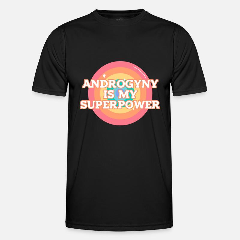 Androgynous LGBTQI Queer Tomboy Nonbinary - Men's Functional T-Shirt - black
