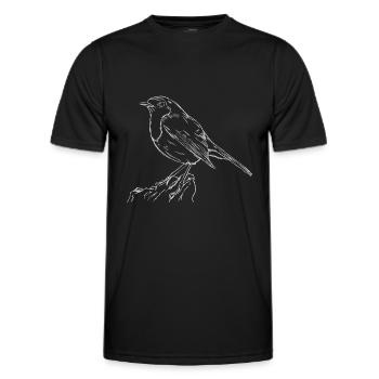 Das Rotkehlchen Singvogel Naturschutz - Männer Funktions-T-Shirt - Schwarz - Vorne - AI Model Male 178 dark (178cm)