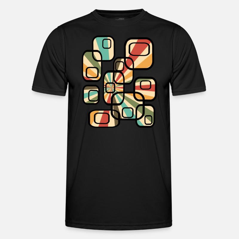 70s wallpaper pattern cuboid retro pattern Men's Functional T-Shirt
