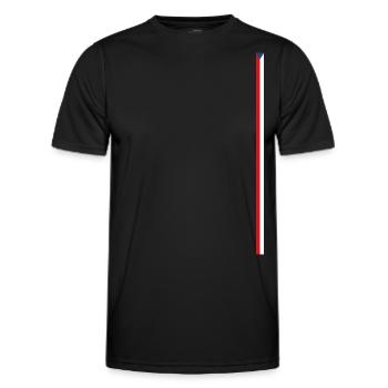 Czech Flag Style Stripes - Men's Functional T-Shirt - black - Front - AI Model Male 178 dark (178cm)