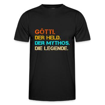 Götti - Männer Funktions-T-Shirt - Schwarz - Vorne - AI Model Male 178 dark (178cm)