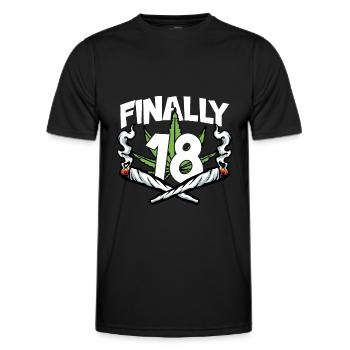 ENFIN 18 ANNIVERSAIRE 2004 FUMER DU CANNABIS - T-shirt sport Homme - noir - Devant - AI Model Male 178 dark (178cm)