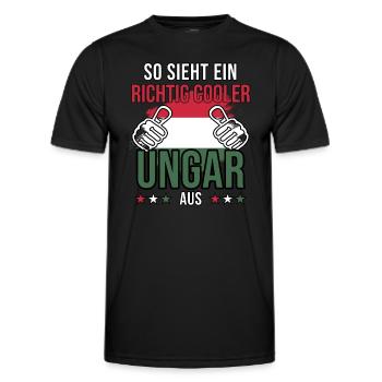 Ungarn - So sieht ein richtig cooler Ungar aus - Männer Funktions-T-Shirt - Schwarz - Vorne - AI Model Male 178 dark (178cm)
