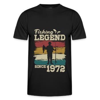 1972 Jahrgang geboren Angler Geburtstag - Männer Funktions-T-Shirt - Schwarz - Vorne - AI Model Male 178 dark (178cm)