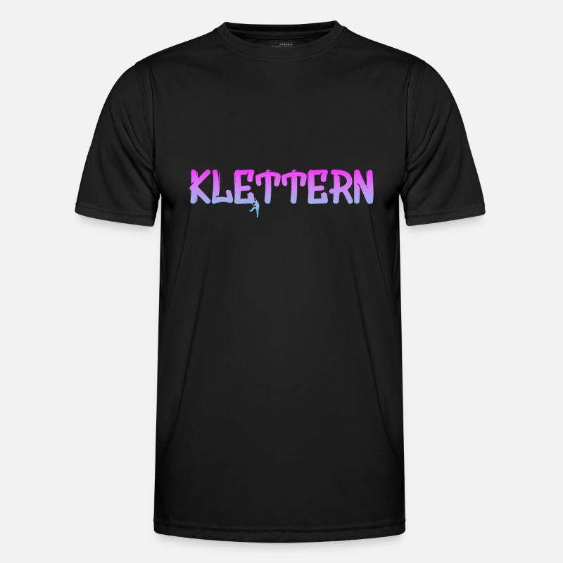 Klettern Climbing Kletterer - Männer Funktions-T-Shirt - Schwarz