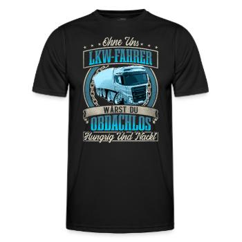 LKW Fahrer - Männer Funktions-T-Shirt - Schwarz - Vorne - AI Model Male 178 dark (178cm)
