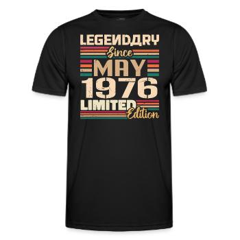 Mai 1976 Mai - Jubiläum Mai 1976 - Männer Funktions-T-Shirt - Schwarz - Vorne - AI Model Male 178 dark (178cm)