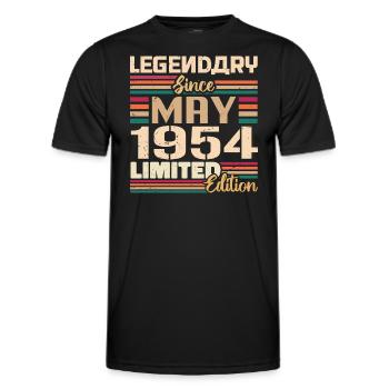 Mai 1954 Mai - Jubiläum Mai 1954 - Männer Funktions-T-Shirt - Schwarz - Vorne - AI Model Male 178 dark (178cm)