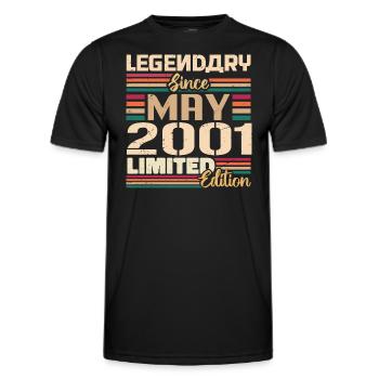 Mai 2001 Mai - Jubiläum Mai 2001 - Männer Funktions-T-Shirt - Schwarz - Vorne - AI Model Male 178 dark (178cm)