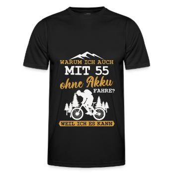 55 Geburtstag Radfahrer 55 Jahre Geschenk - Männer Funktions-T-Shirt - Schwarz - Vorne - AI Model Male 178 dark (178cm)