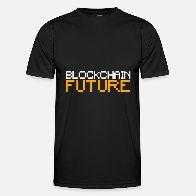 Blockchain Future Bitcoin - Männer Funktions-T-Shirt - Schwarz