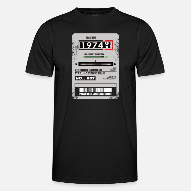 Three-phase meter birthday 1974 Gift - Men's Functional T-Shirt - black