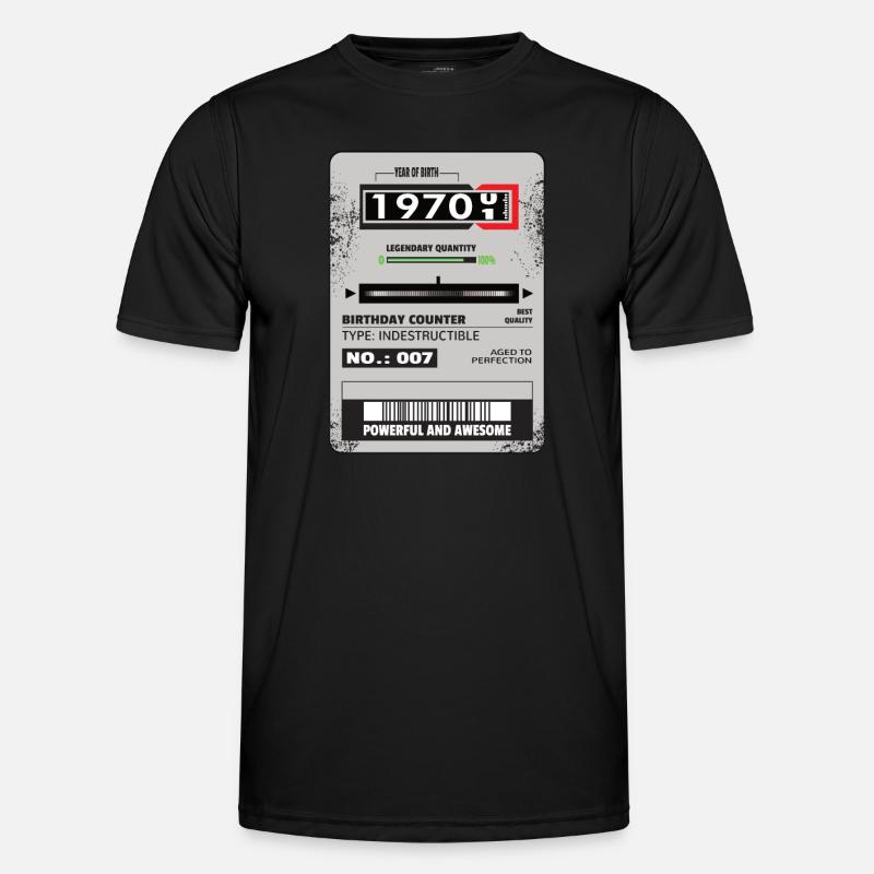 Three-phase meter birthday 1970 Gift - Men's Functional T-Shirt - black