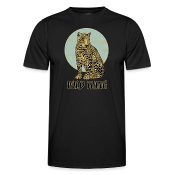Wild Thing mit Leopard - Männer Funktions-T-Shirt - Schwarz - Vorne - AI Model Male 178 dark (178cm)