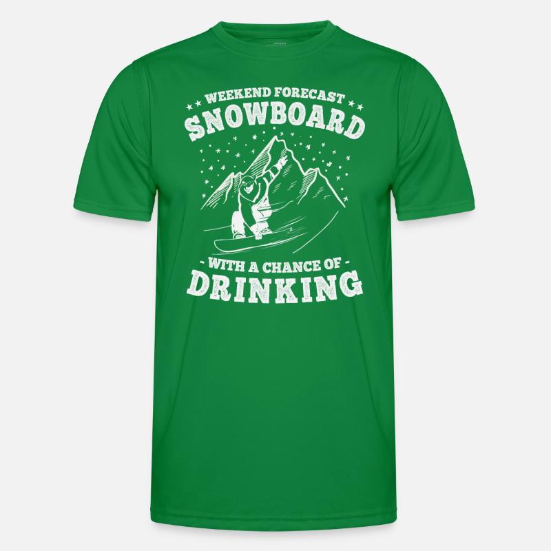 Prévisions de fin de semaine Snowboard et consommation d’alcool T-shirt sport Homme