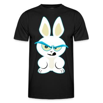 Lusiger lapin blanc, funny lapin t-shirt - T-shirt sport Homme - noir - Devant - AI Model Male 178 dark (178cm)