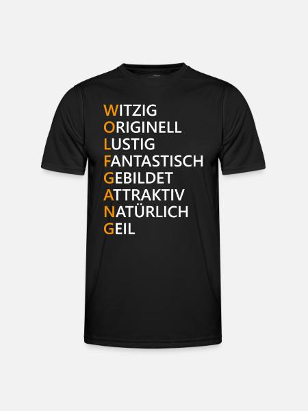 Wolfgang Name Geschenk - Männer Funktions-T-Shirt - Schwarz