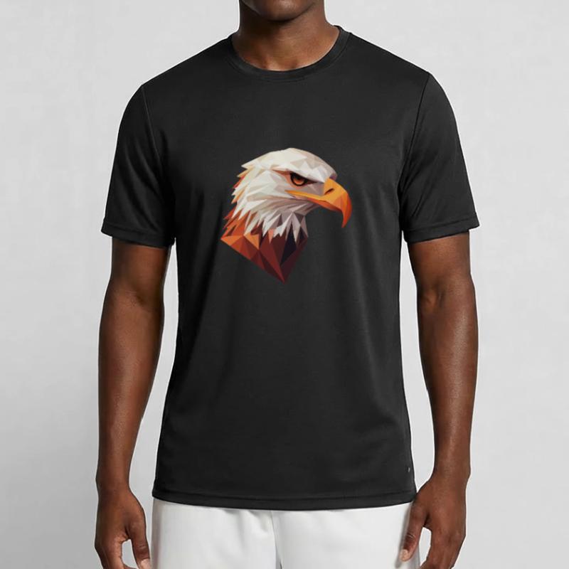 Conception de logo Eagle Head Low Poly Art T-shirt sport Homme