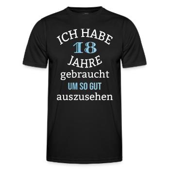 18 Jahre 18. Geburtstag Junge Mann Spruch lustig - Männer Funktions-T-Shirt - Schwarz - Vorne - AI Model Male 178 dark (178cm)