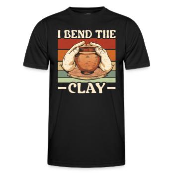 Pottery I Bend The Clay Ceramics - Men's Functional T-Shirt - black - Front - AI Model Male 178 dark (178cm)