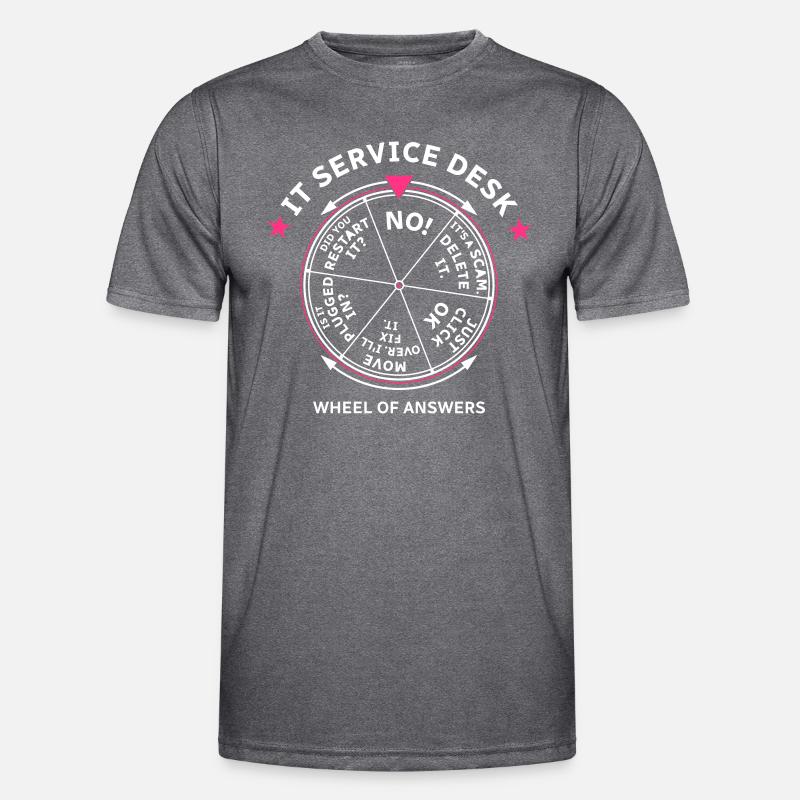 Roue des réponses du centre de services informatiques T-shirt sport Homme